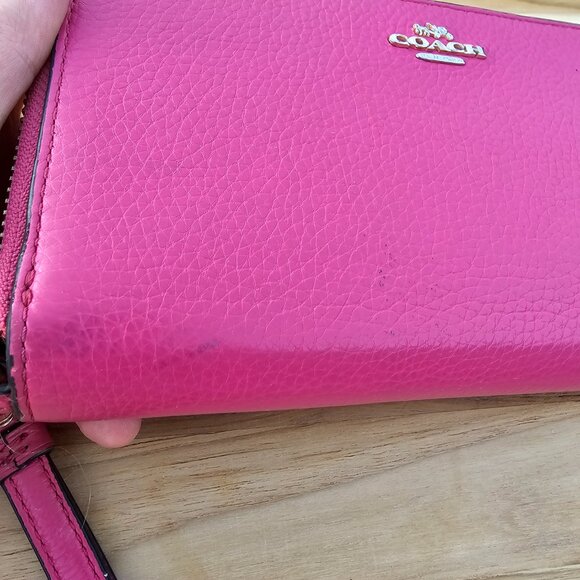 COACH Pink Zip Around Wallet Wristlet Clutch, Pre-owned - Picture 8 of 15